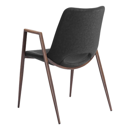 DESI DINING CHAIR BLACK & WALNUT