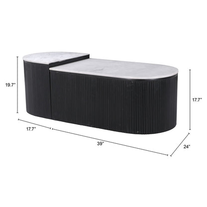 ORMARA COFFEE TABLE SET WHITE & BLACK