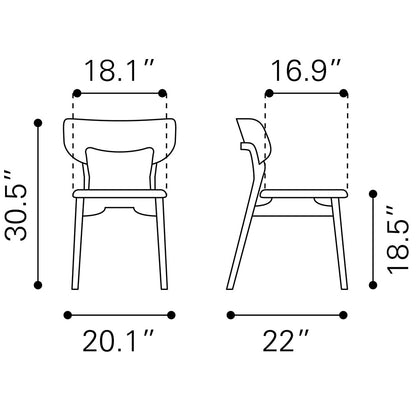 RUSSELL DINING CHAIR WALNUT & LIGHT GRAY