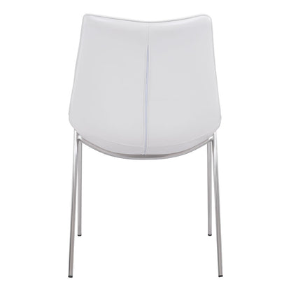 MAGNUS DINING CHAIR WHITE & SILVER