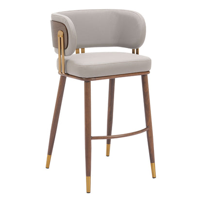 BREW BARSTOOL BEIGE & WALNUT