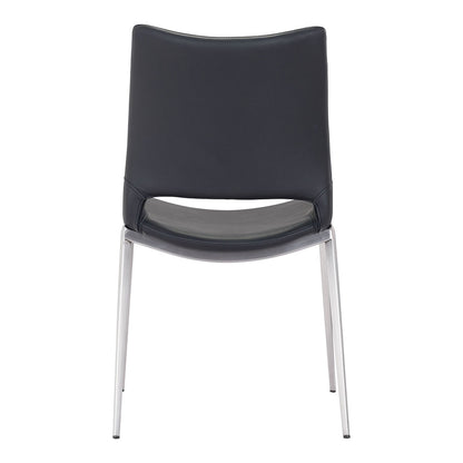 ACE DINING CHAIR BLACK & SILVER