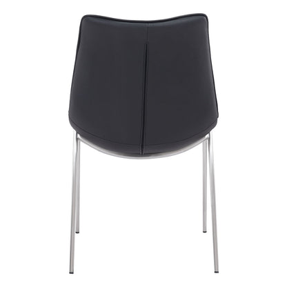 MAGNUS DINING CHAIR BLACK & SILVER