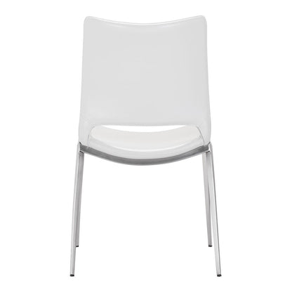 ACE DINING CHAIR WHITE & SILVER