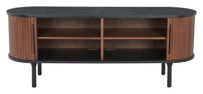 KORIANA ENTERTAINMENT STAND BLACK & WALNUT