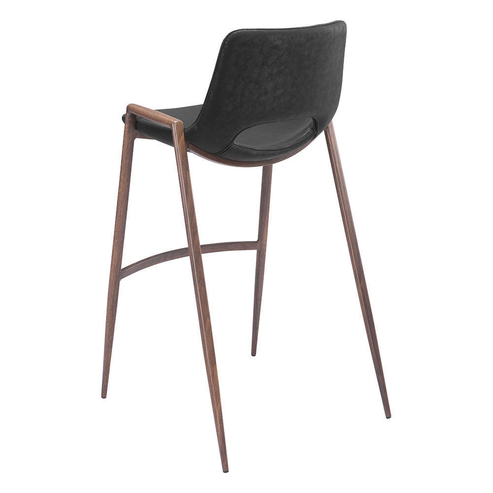DESI BARSTOOL BLACK & WALNUT