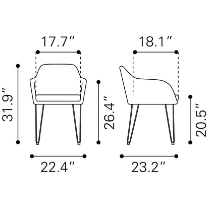 BRAXTON DINING CHAIR VINTAGE GRAY