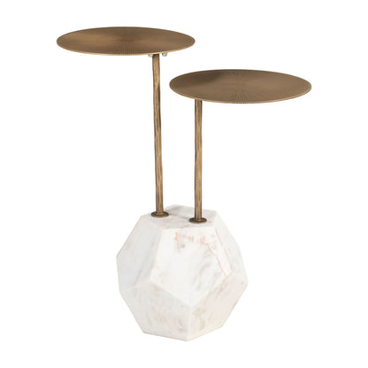 ANTEN SIDE TABLE BRASS & WHITE