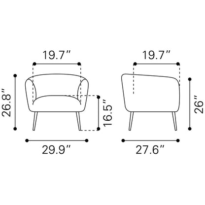 DECO ACCENT CHAIR GRAY
