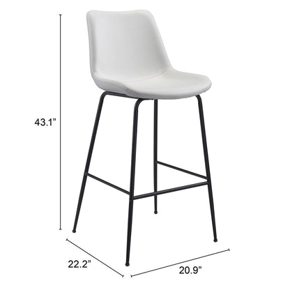 BYRON BARSTOOL WHITE
