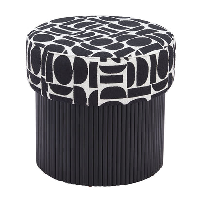 BOTO STORAGE OTTOMAN BLACK & WHITE