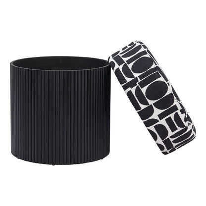 BOTO STORAGE OTTOMAN BLACK & WHITE