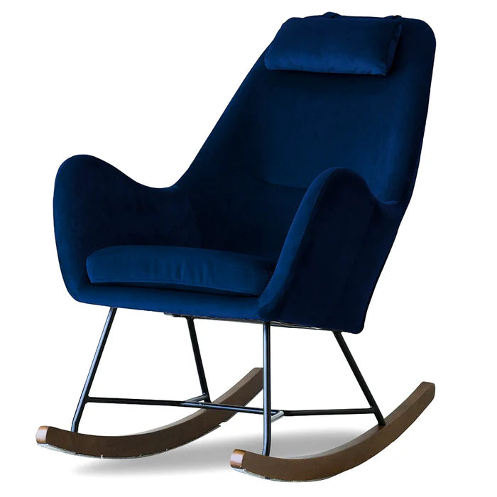 CHELSEA BLUE VELVET ROCKING CHAIR – Oaklyn & Co