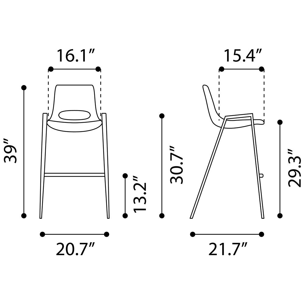 DESI BARSTOOL BROWN & WALNUT
