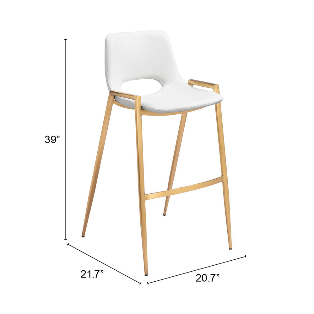DESI BARSTOOL WHITE & GOLD
