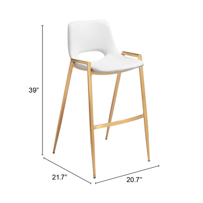 DESI BARSTOOL WHITE & GOLD