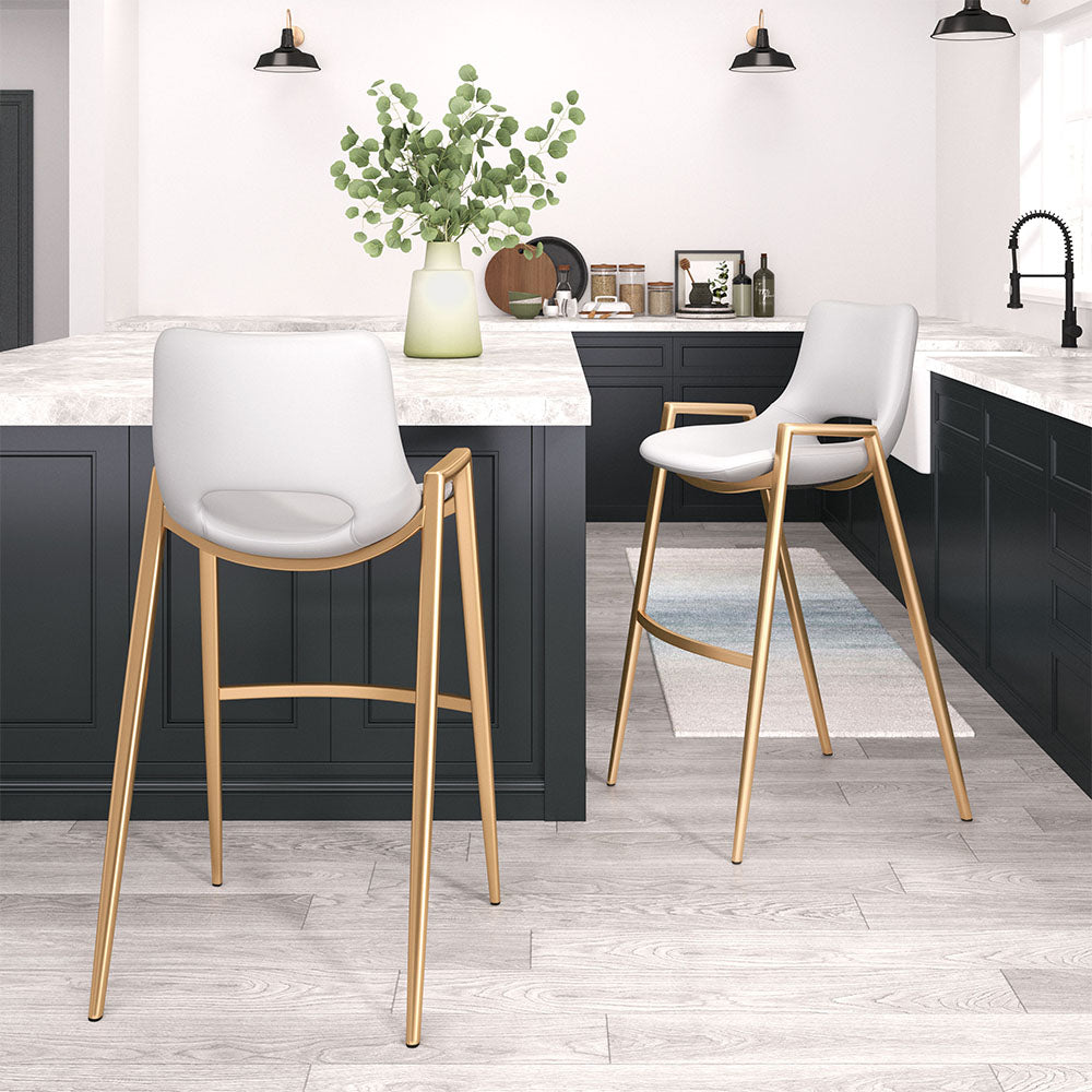 DESI BARSTOOL WHITE & GOLD
