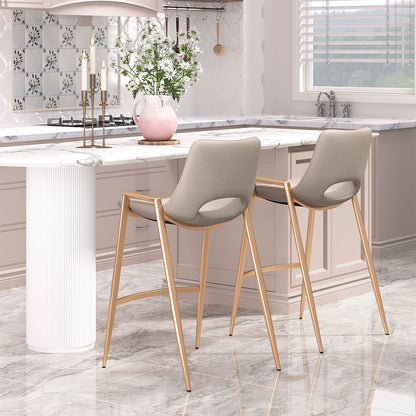 DESI COUNTER STOOL BEIGE & GOLD
