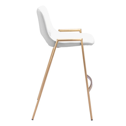 DESI COUNTER STOOL WHITE & GOLD