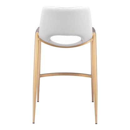 DESI COUNTER STOOL WHITE & GOLD