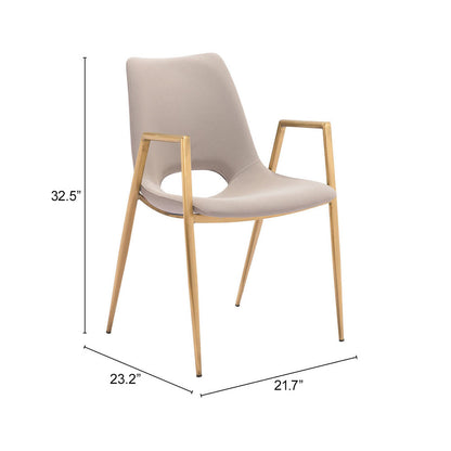 DESI DINING CHAIR BEIGE & GOLD