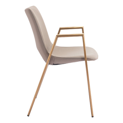 DESI DINING CHAIR BEIGE & GOLD