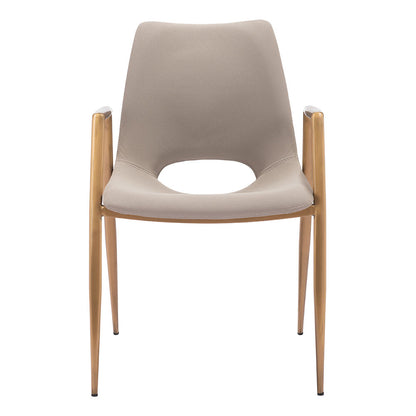 DESI DINING CHAIR BEIGE & GOLD