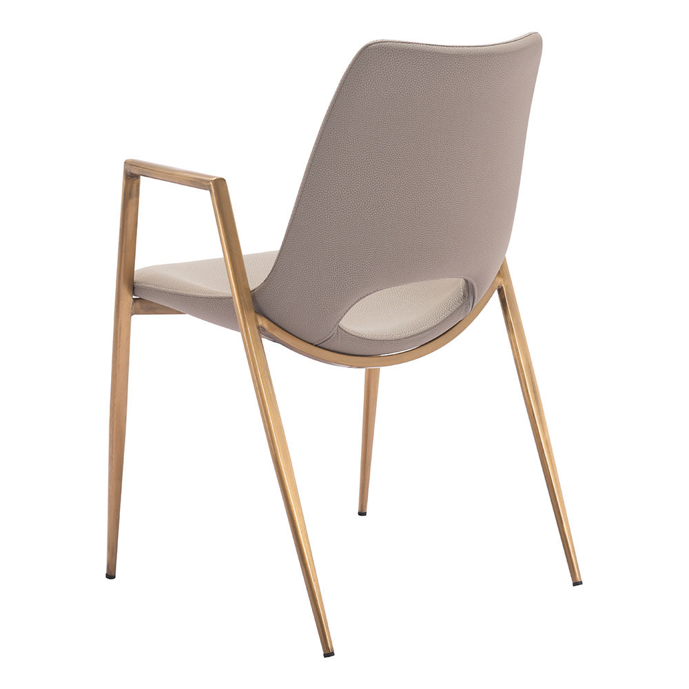 DESI DINING CHAIR BEIGE & GOLD