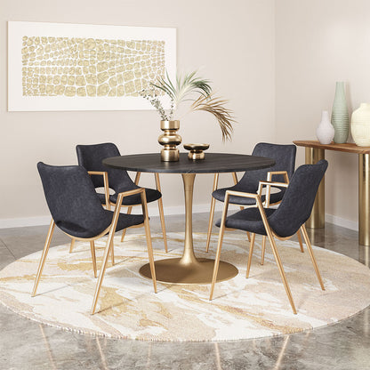 DESI DINING CHAIR BLACK & GOLD