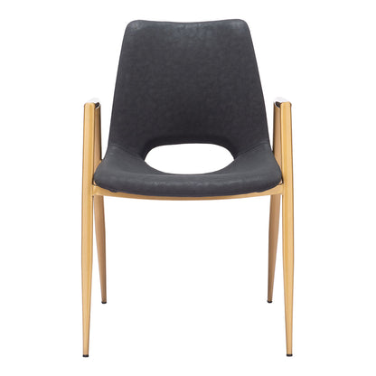 DESI DINING CHAIR BLACK & GOLD