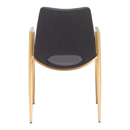 DESI DINING CHAIR BLACK & GOLD