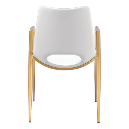 DESI DINING CHAIR WHITE & GOLD