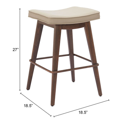DIVAT COUNTER STOOL BEIGE & WALNUT