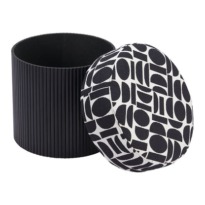 BOTO STORAGE OTTOMAN BLACK & WHITE