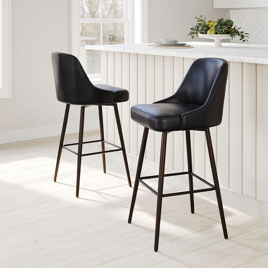 KEPPEL SWIVEL BARSTOOL BLACK & BRONZE