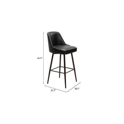 KEPPEL SWIVEL BARSTOOL BLACK & BRONZE