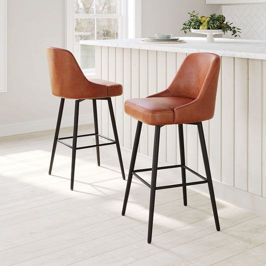 KEPPEL SWIVEL BARSTOOL BROWN