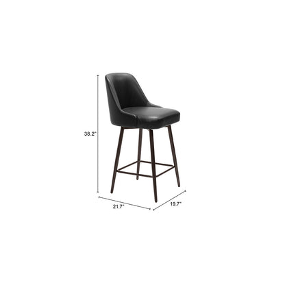 KEPPEL SWIVEL COUNTER STOOL BLACK & BRONZE