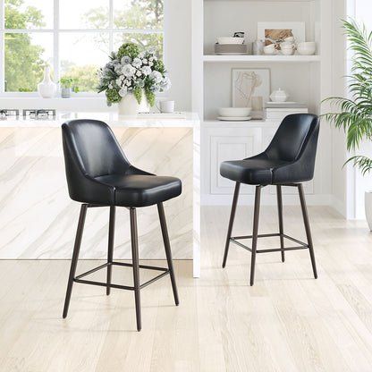 KEPPEL SWIVEL COUNTER STOOL BLACK & BRONZE