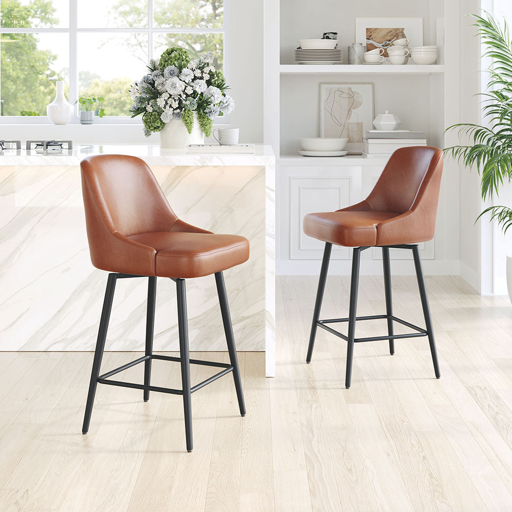 KEPPEL SWIVEL COUNTER STOOL BROWN