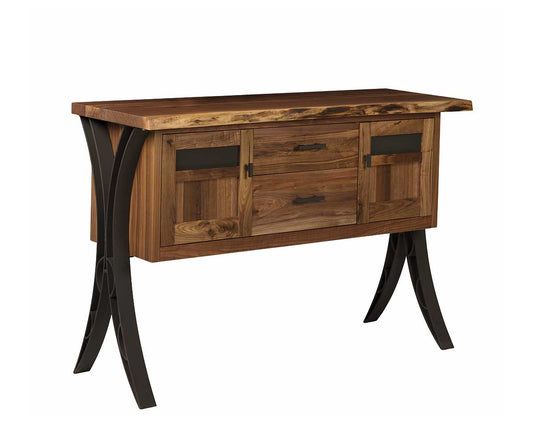LIVE EDGE SERVER WITH DOUBLE CURVED BASE