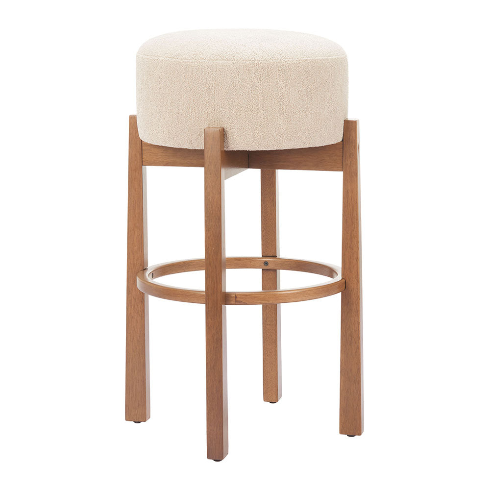 NADE BARSTOOL BEIGE & WALNUT