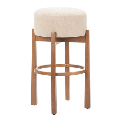 NADE BARSTOOL BEIGE & WALNUT