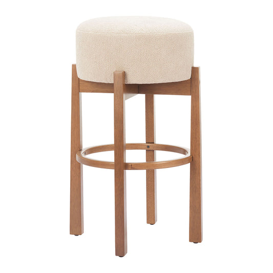 NADE BARSTOOL BEIGE & WALNUT