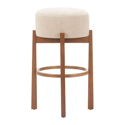 NADE BARSTOOL BEIGE & WALNUT