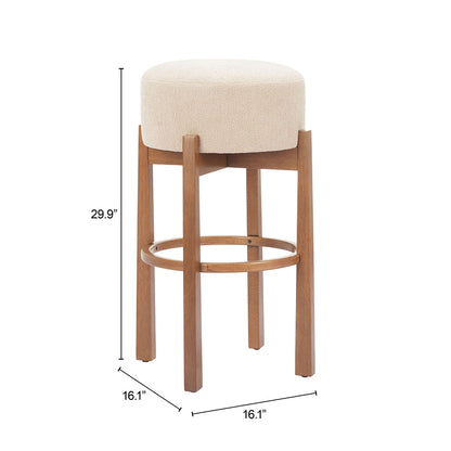 NADE BARSTOOL BEIGE & WALNUT