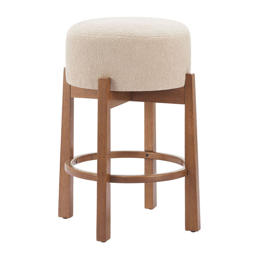 NADE COUNTER STOOL BEIGE & WALNUT