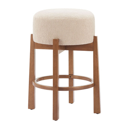 NADE COUNTER STOOL BEIGE & WALNUT
