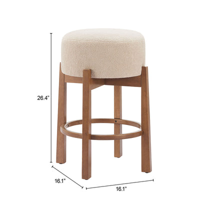 NADE COUNTER STOOL BEIGE & WALNUT