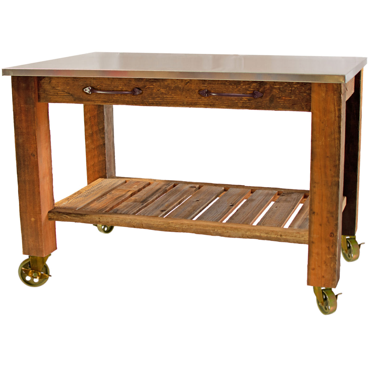 REDWOOD POTTING TABLE ROLLING CART